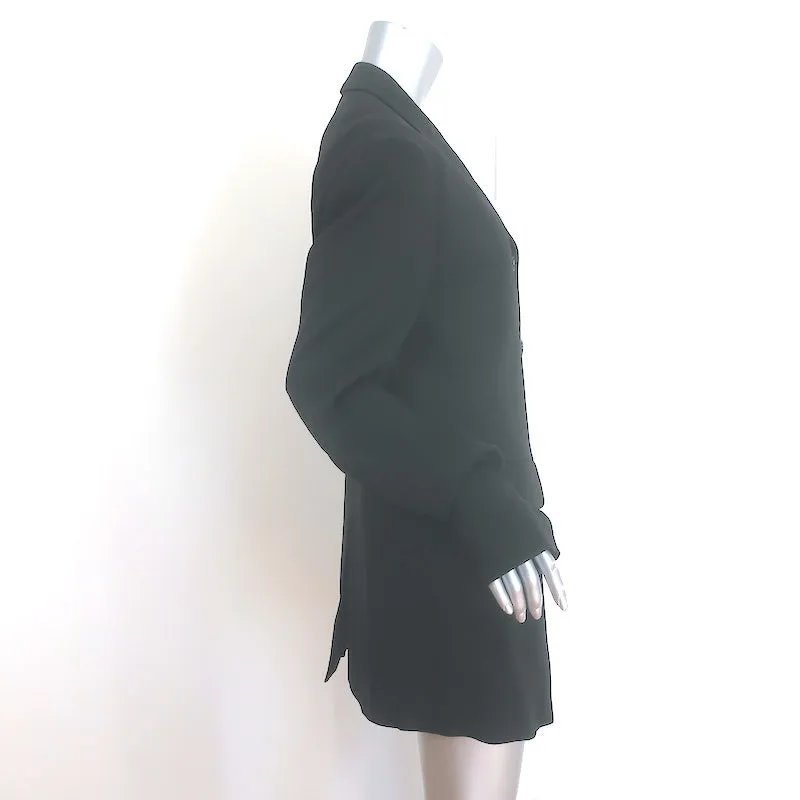 ACNE Studios Button-Cuff Blazer Black Wool Crepe Size 40 Single Breasted Jacket