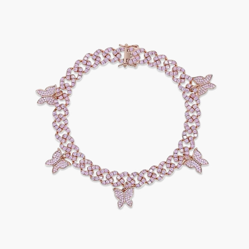 Alluring Butterflies Cuban Anklet