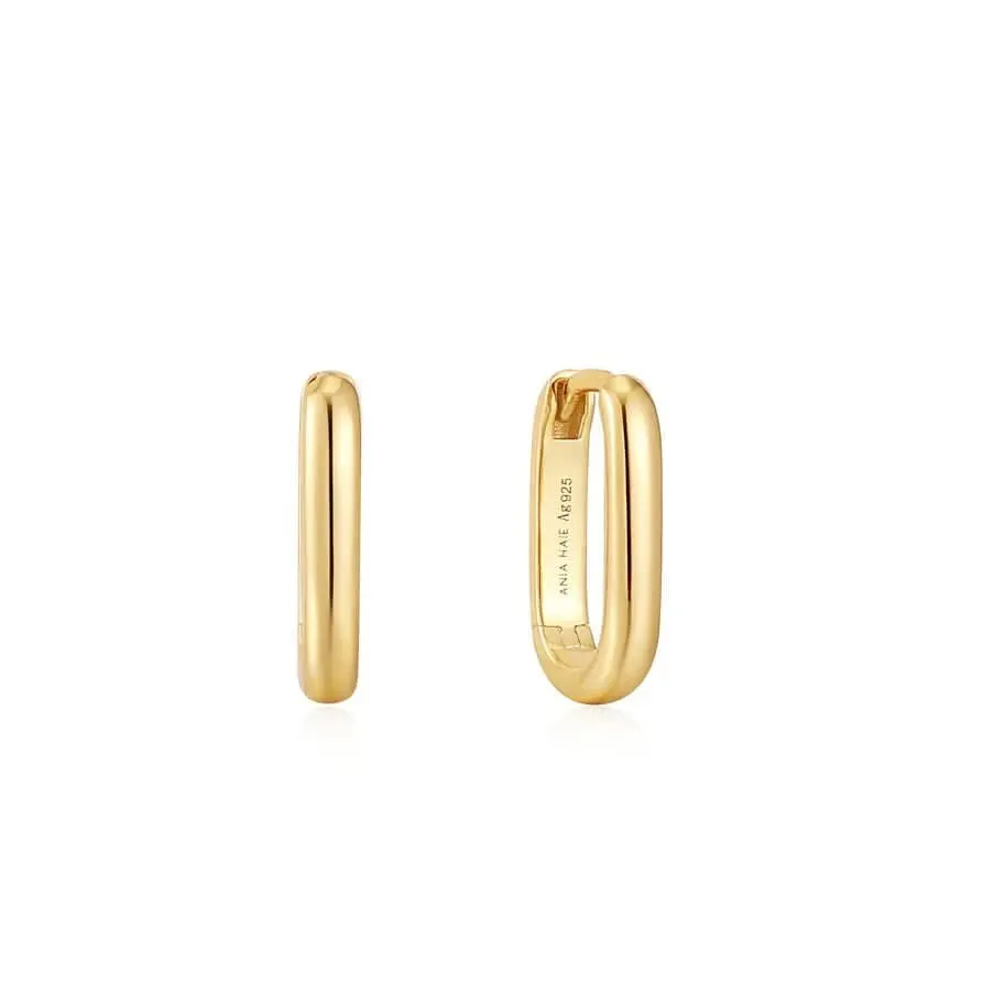 Ania Haie Gold Oval Hoop Earrings E048-04G Ania Haie Jewellery