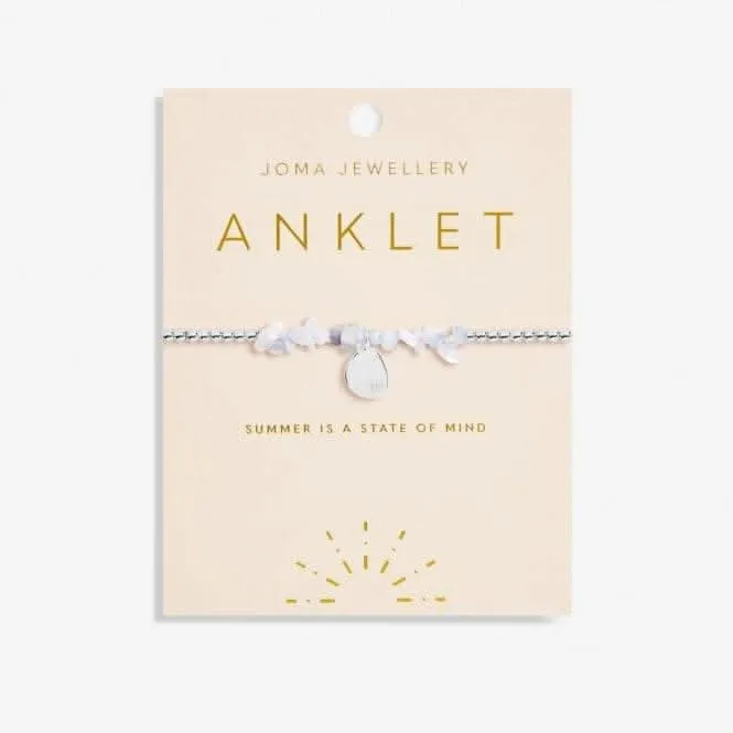 Anklet Blue Agate Silver Plated Anklet 23cm Stretch Anklet 6949 Joma Jewellery