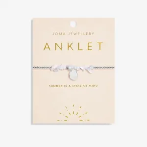 Anklet Blue Agate Silver Plated Anklet 23cm Stretch Anklet 6949 Joma Jewellery