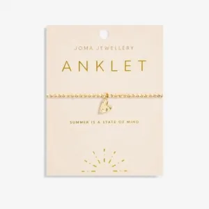 Anklet Hammered Heart Gold Plated Anklet 23cm Stretch Anklet 6950 Joma Jewellery