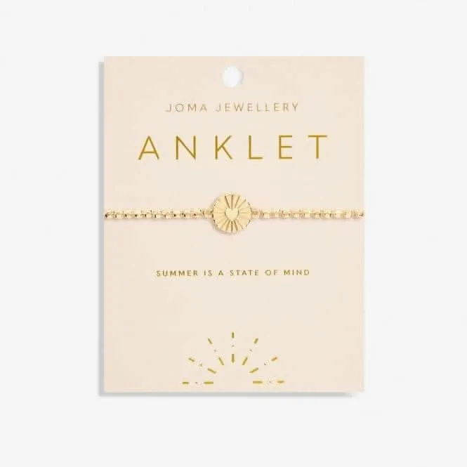 Anklet Heart Gold Plated Anklet 23cm Stretch Anklet 6941 Joma Jewellery