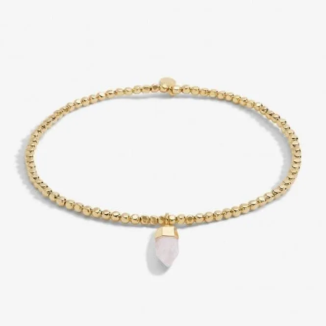 Anklet Rose Quartz Crystal Gold Plated Anklet 23cm Stretch Anklet 6945 Joma Jewellery
