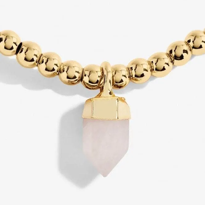 Anklet Rose Quartz Crystal Gold Plated Anklet 23cm Stretch Anklet 6945 Joma Jewellery