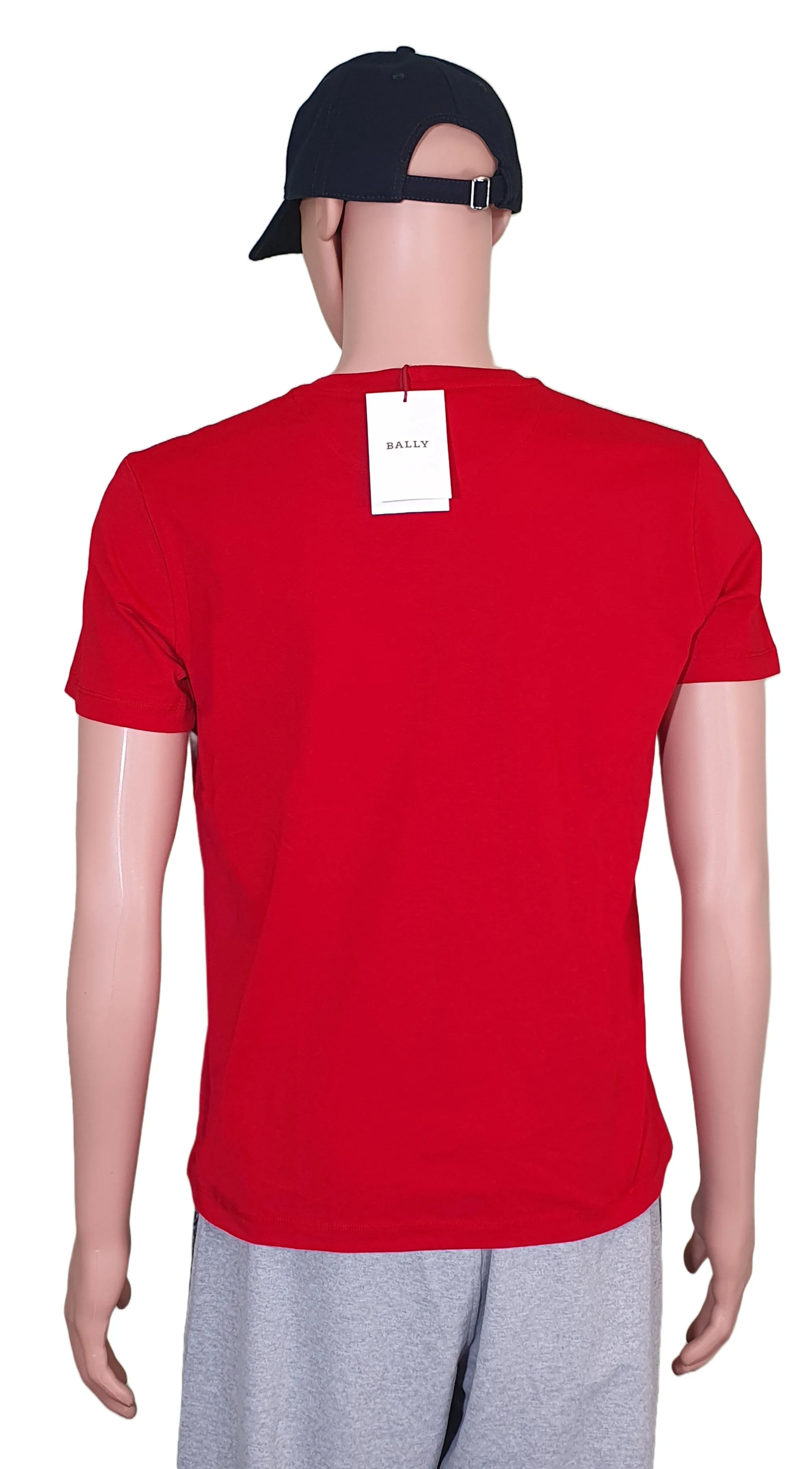 Bally 6248613 Women's Red 100% Cotton Studs Logo T-Shirt