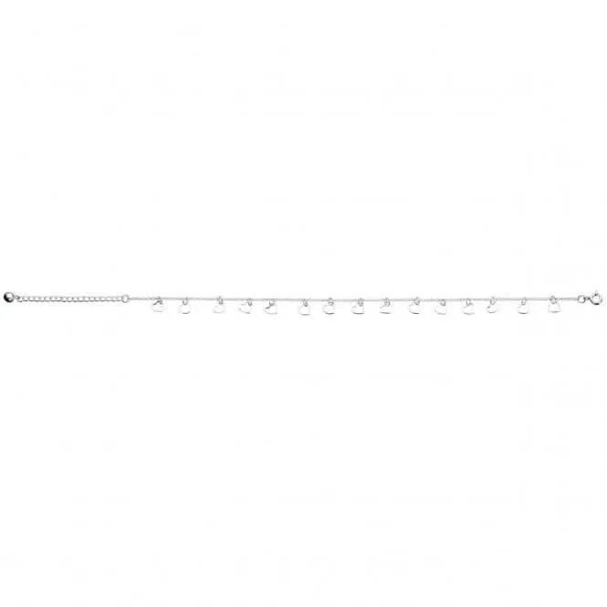 Beginnings Sterling Silver Cutout Heart 23 5.5cm Ankle Chain K016 Beginnings Jewellery