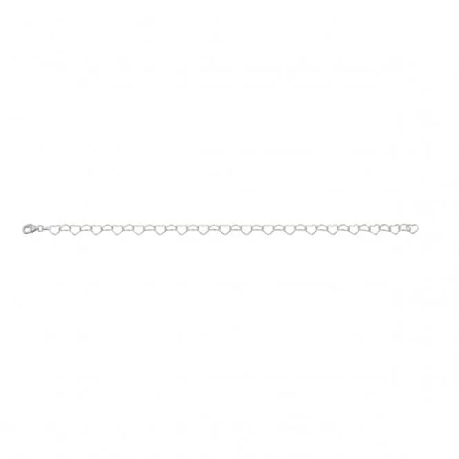 Beginnings Sterling Silver Linked Heart Ankle Chain K199 Beginnings Jewellery