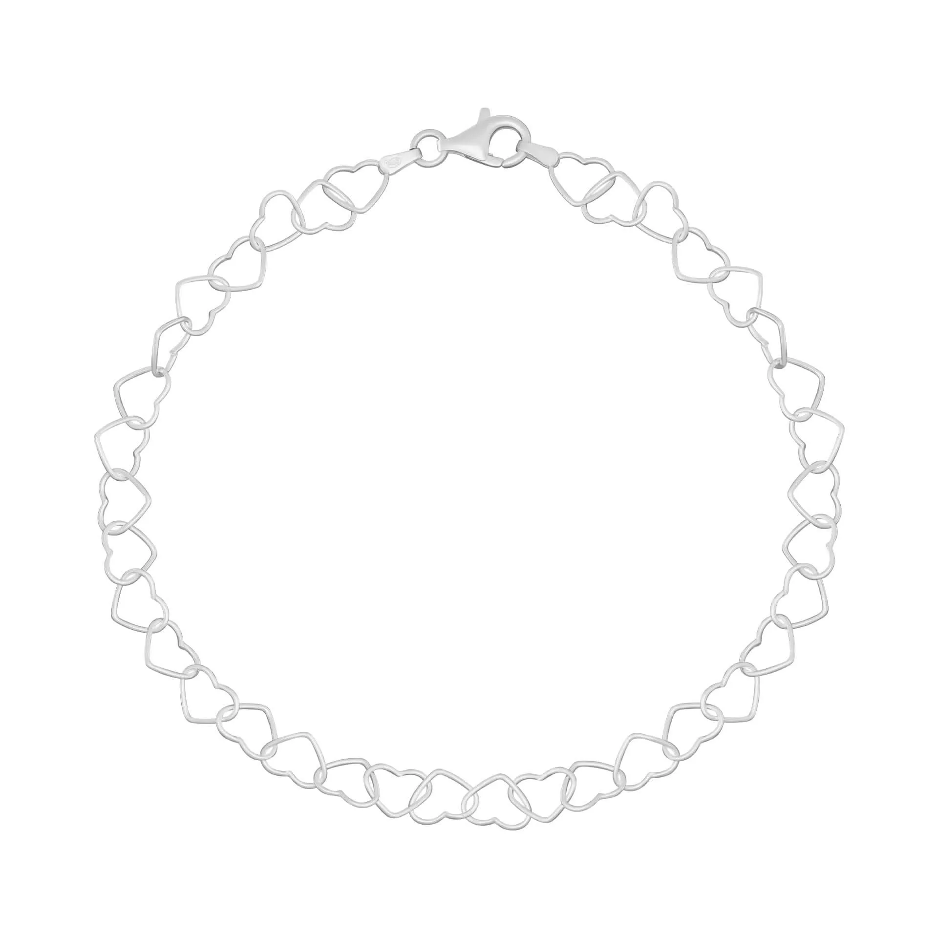 Beginnings Sterling Silver Linked Heart Ankle Chain K199 Beginnings Jewellery