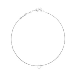 Beginnings Sterling Silver Slip On Heart 23cm Ankle Chain K157 Beginnings Jewellery