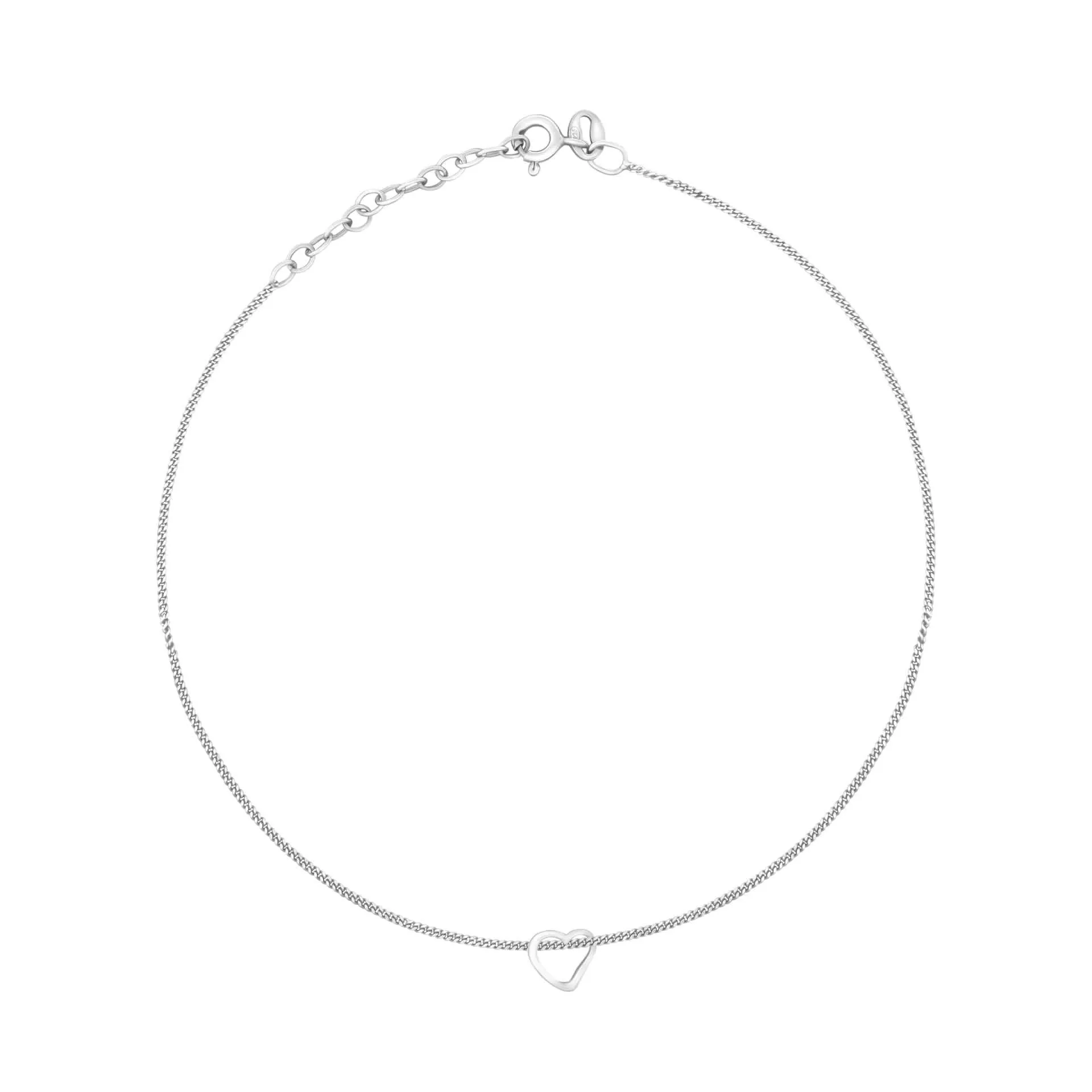 Beginnings Sterling Silver Slip On Heart 23cm Ankle Chain K157 Beginnings Jewellery