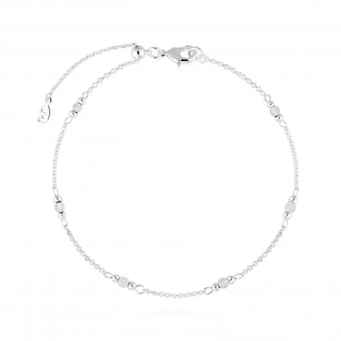 Birthstone April Rock Crystal Silver 26cm Adjustable Anklet 4203 Joma Jewellery