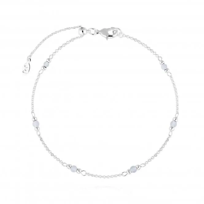 Birthstone June Moonstone Silver 26cm Adjustable Anklet 4205 Joma Jewellery