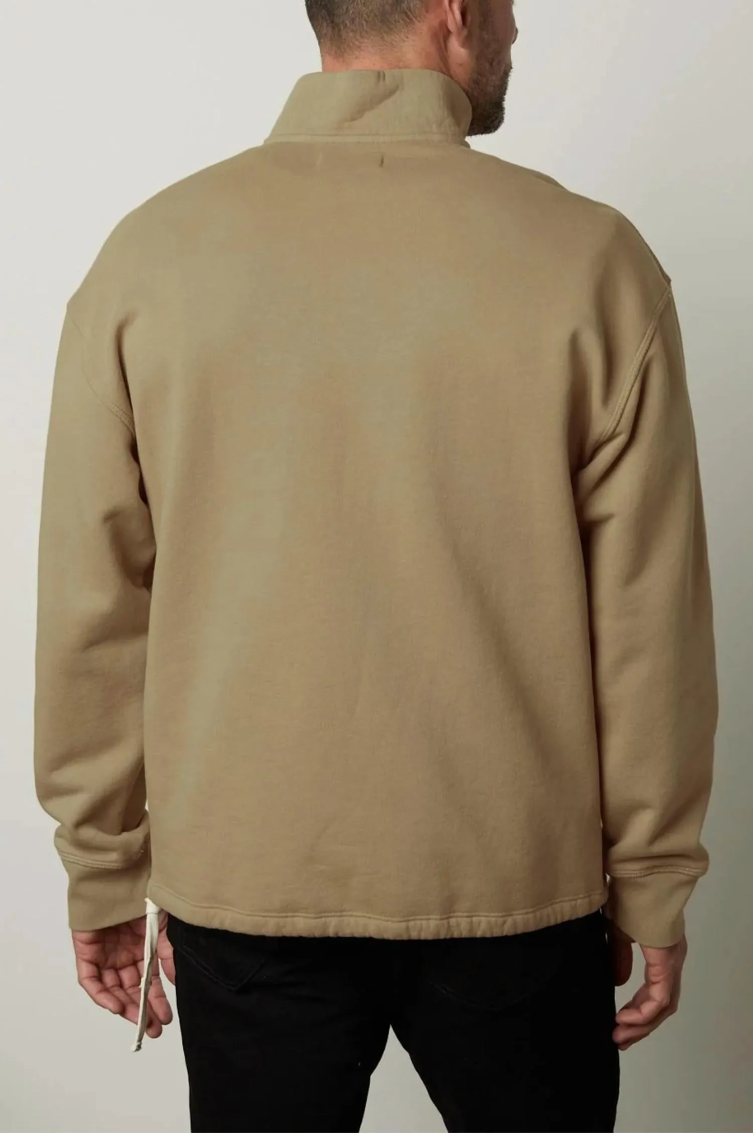 Bosco Long Sleeve Zip Neck Top In Clove