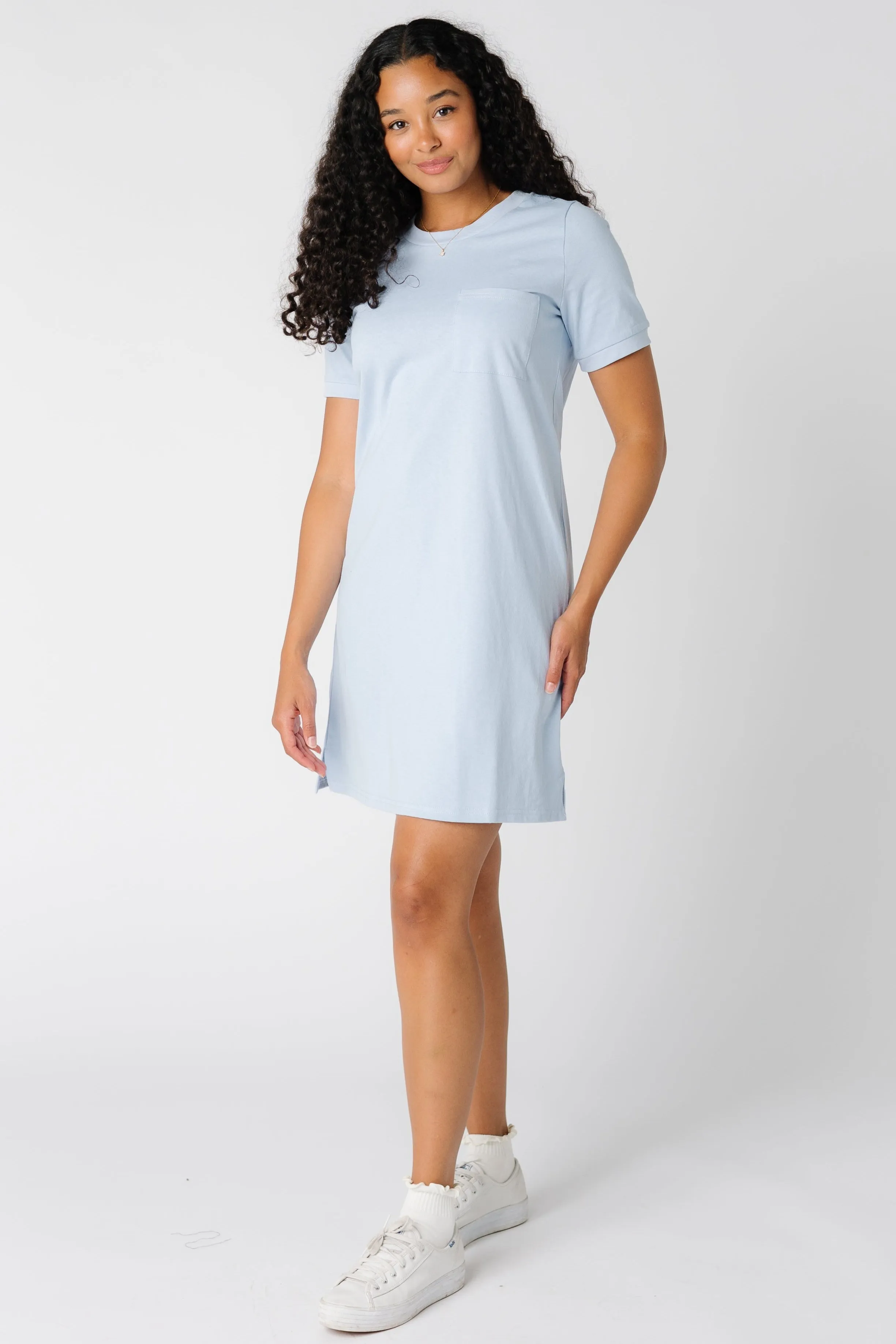 Brass & Roe Strolling T-Shirt Dress - Light Blue