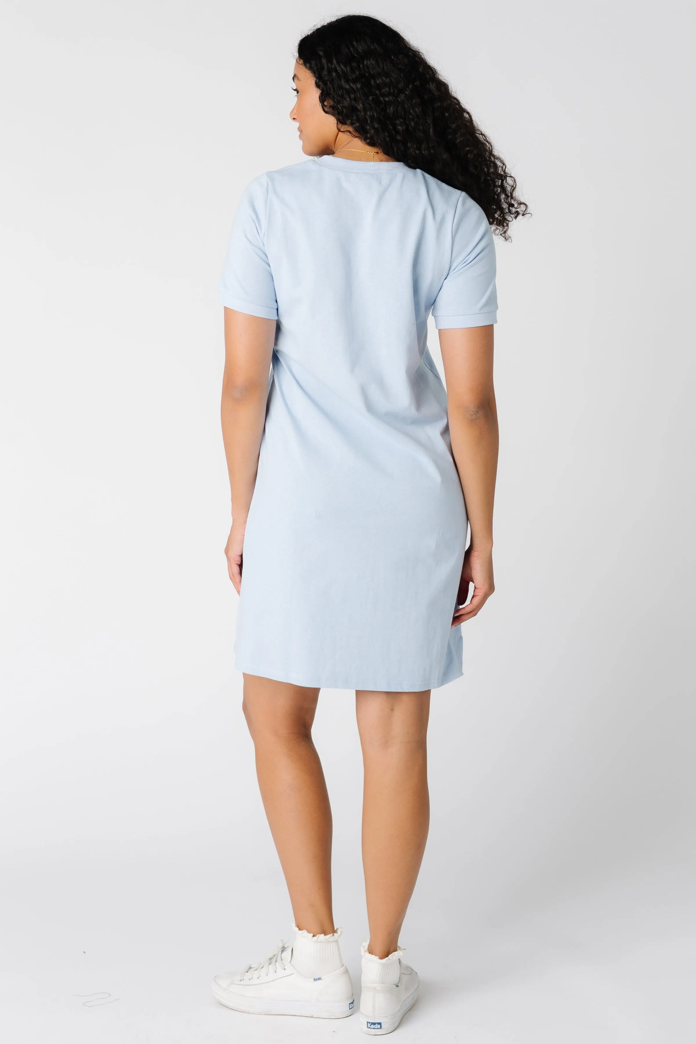 Brass & Roe Strolling T-Shirt Dress - Light Blue