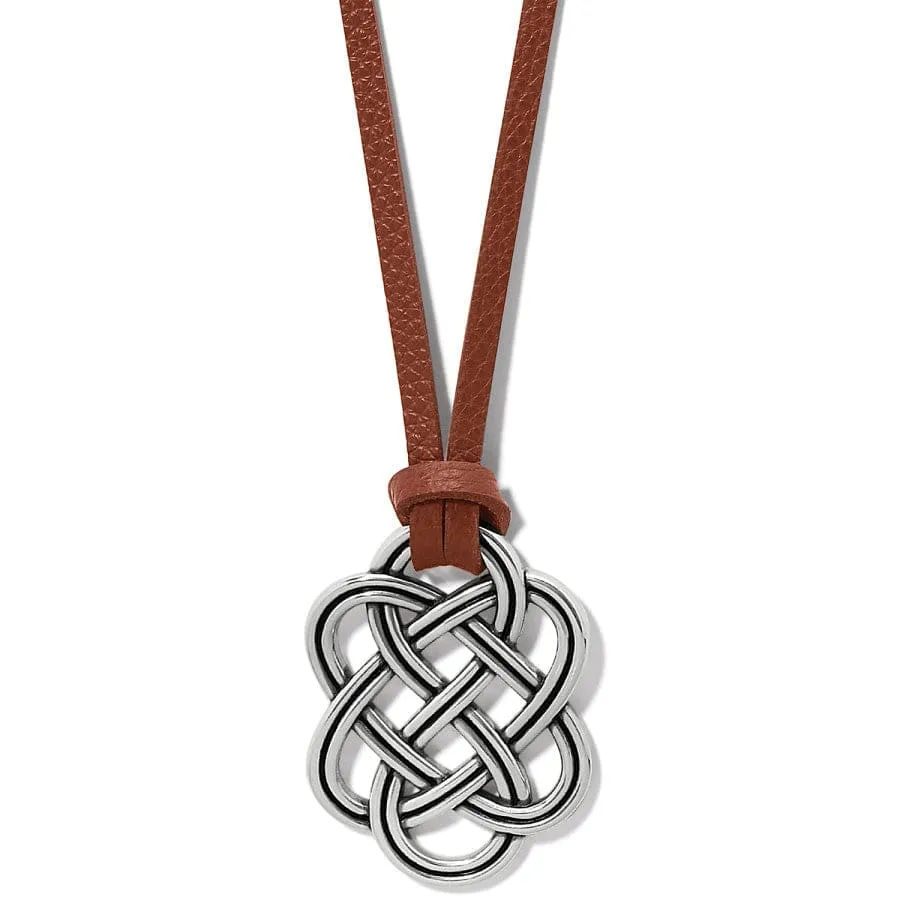 Brighton Necklaces Interlok Trellis Leather Necklace