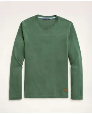 Brooks Brothers Men's Big & Tall Supima Cotton Long-Sleeve Logo T-Shirt Green Brooks Brothers
