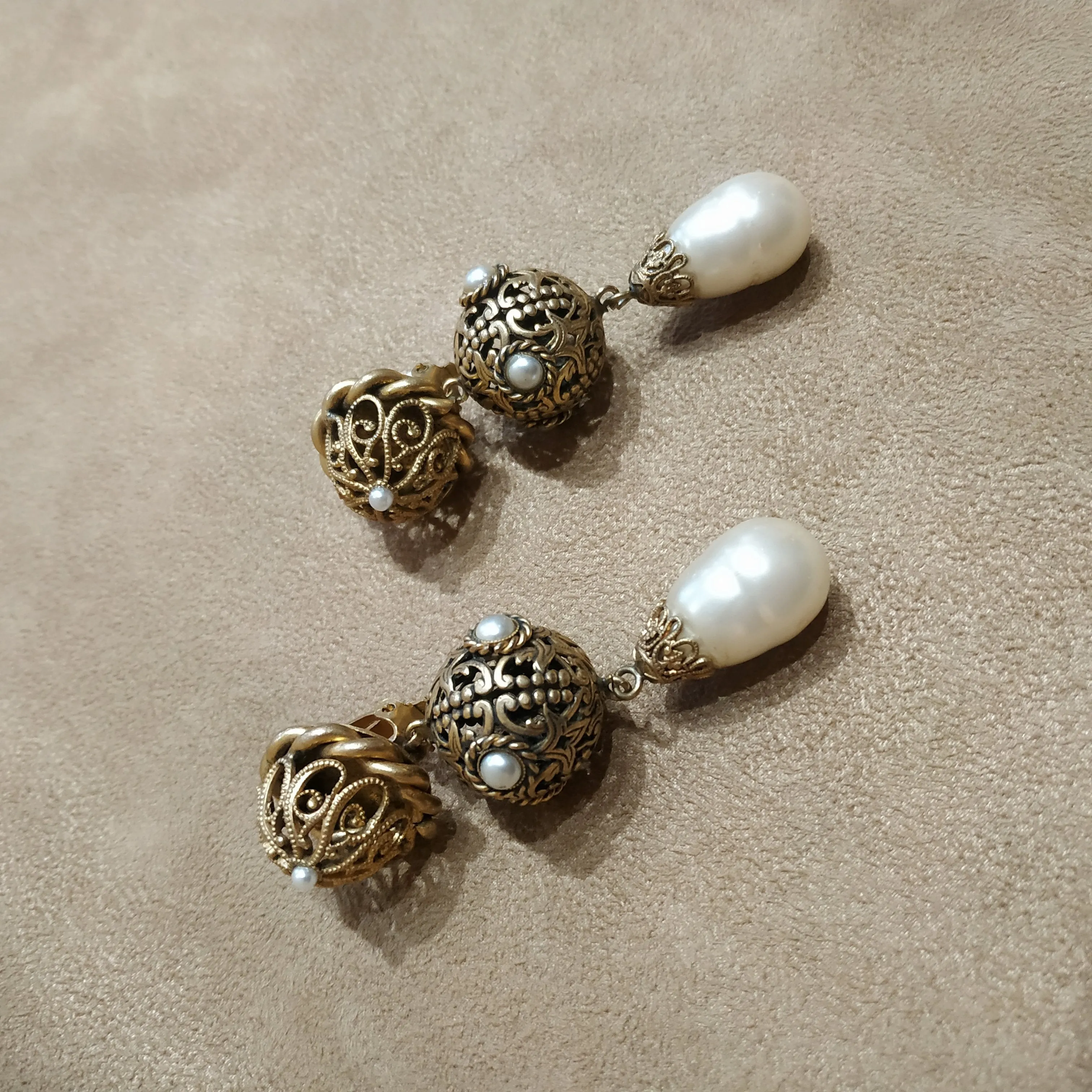 Butler and Wilson pearl statement earrings