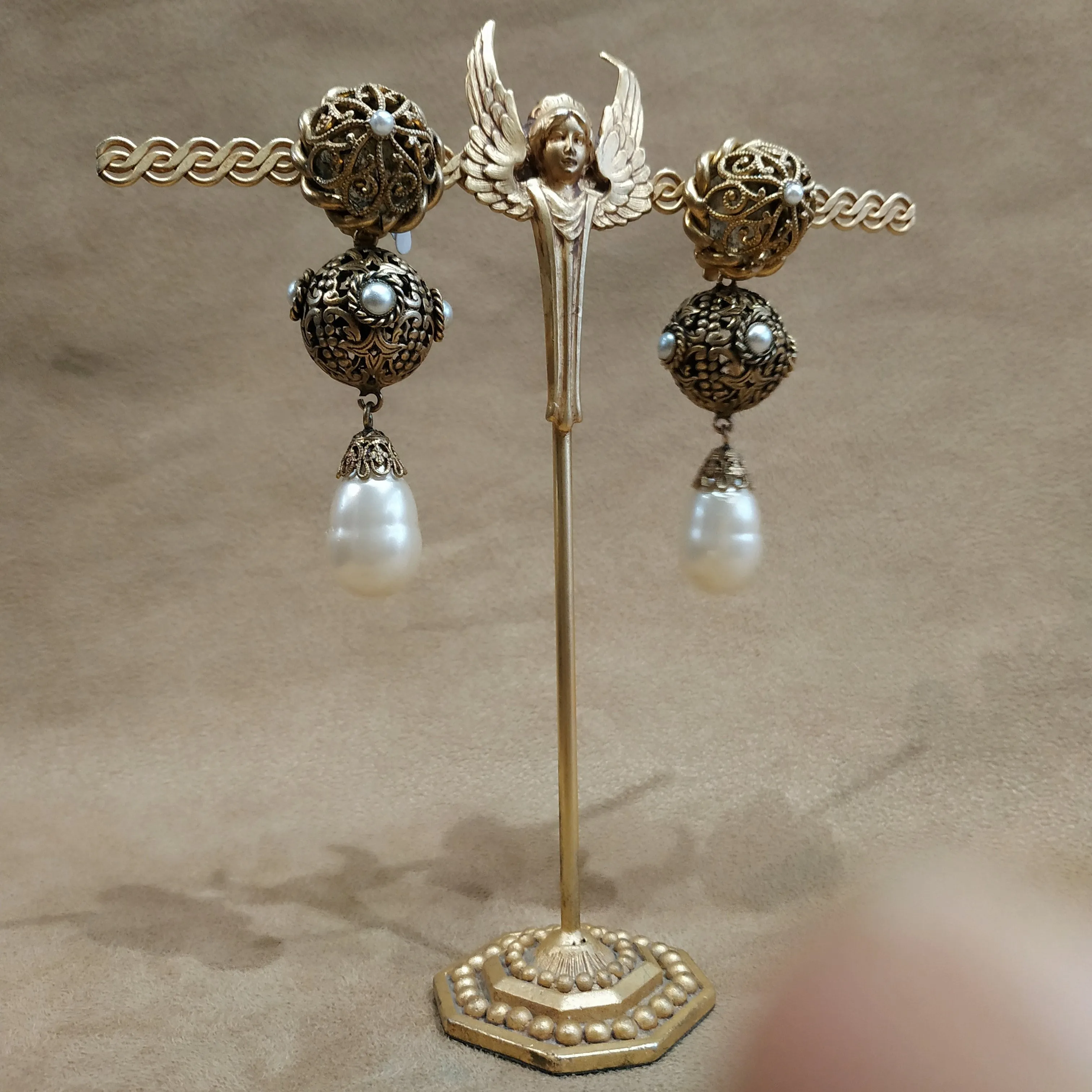 Butler and Wilson pearl statement earrings