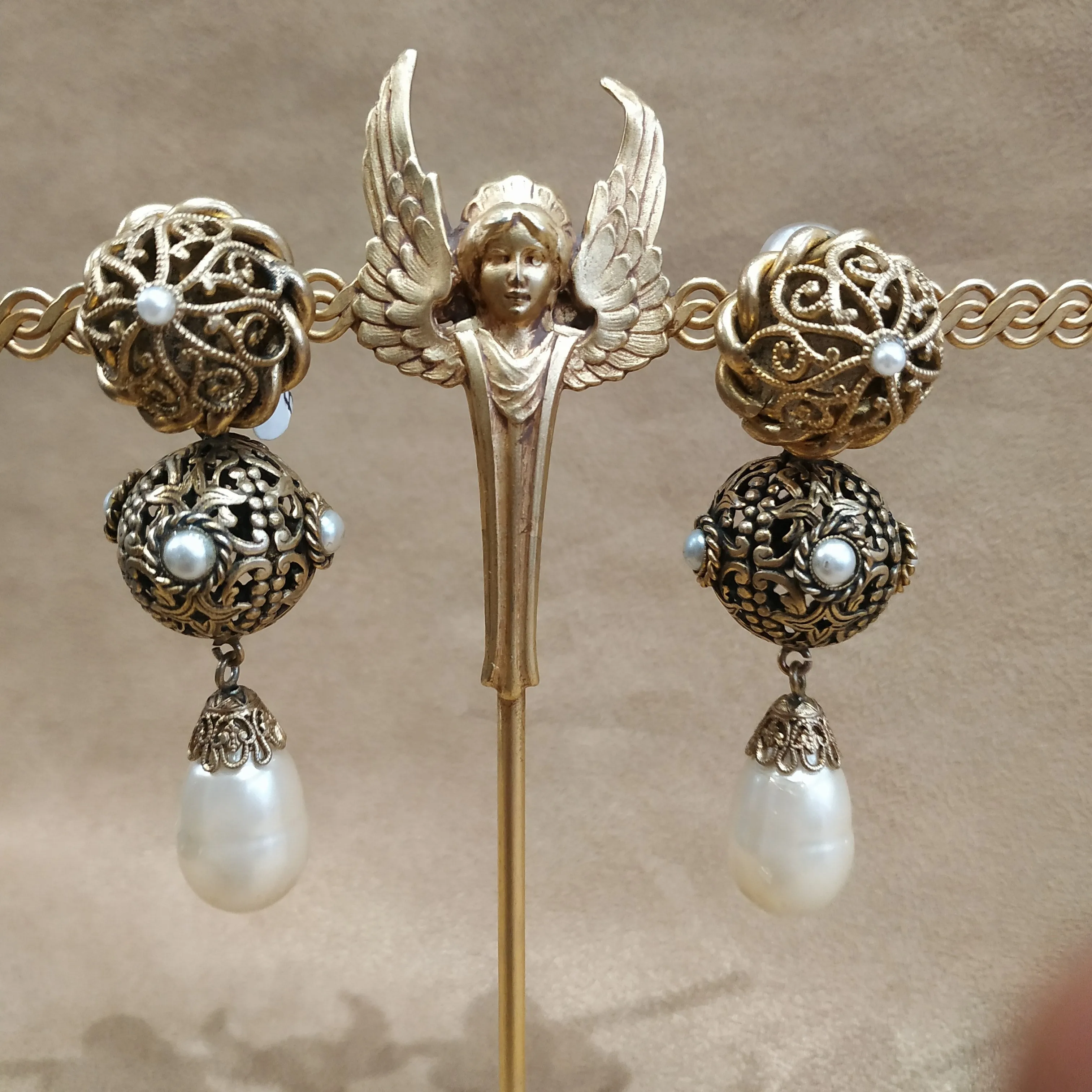 Butler and Wilson pearl statement earrings