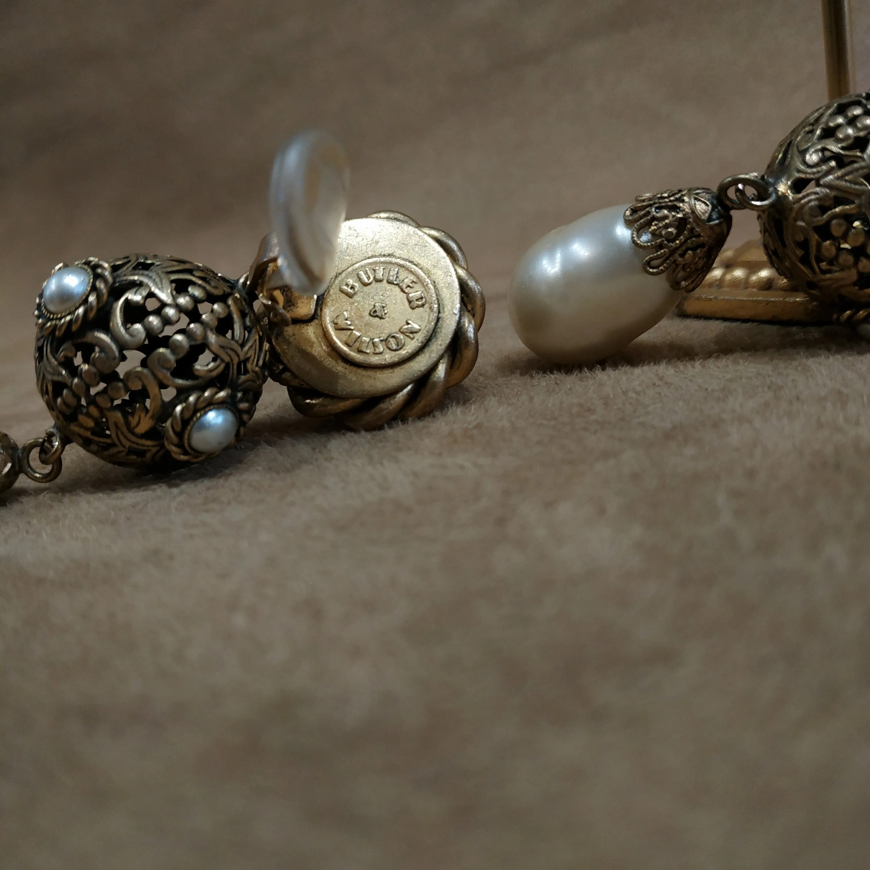 Butler and Wilson pearl statement earrings