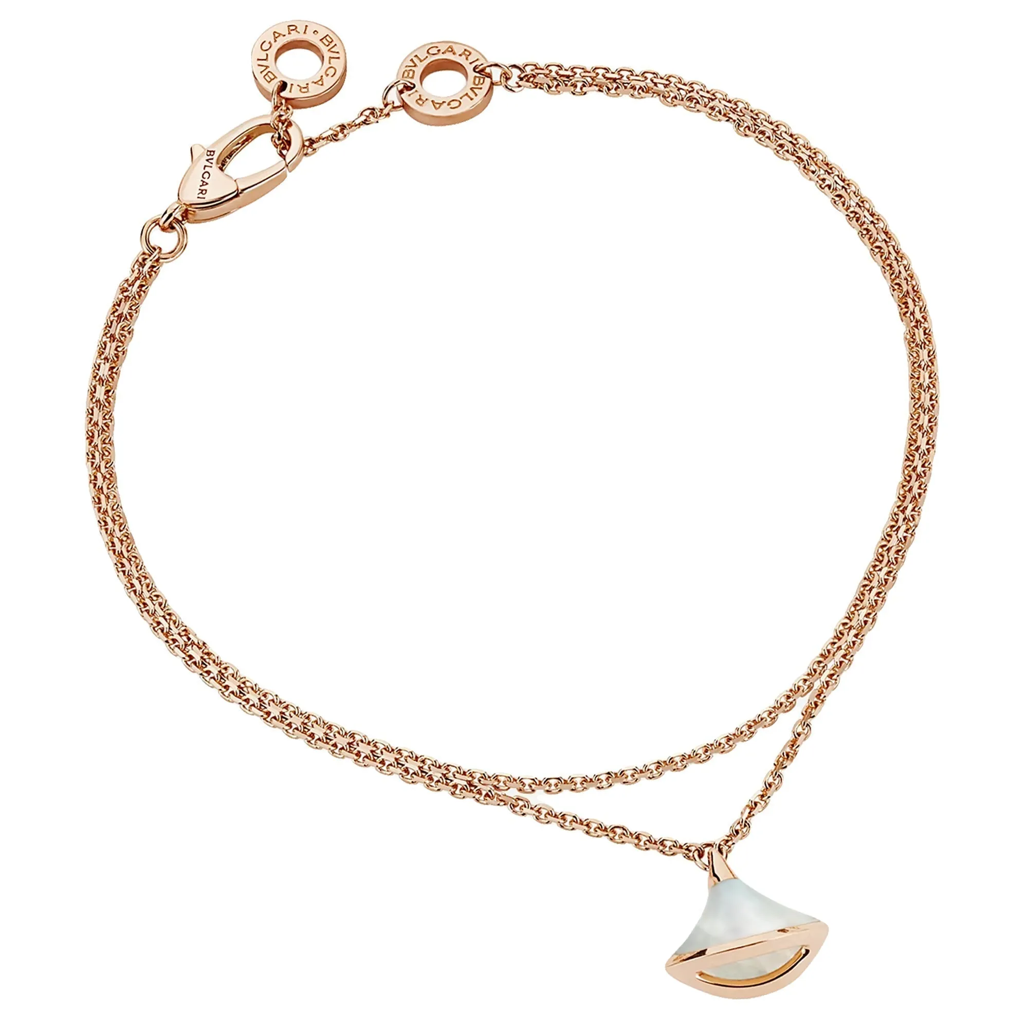 Bvlgari Divas Dream Rose Gold Mother of Pearl Charm Bracelet Bvlgari Jewelry