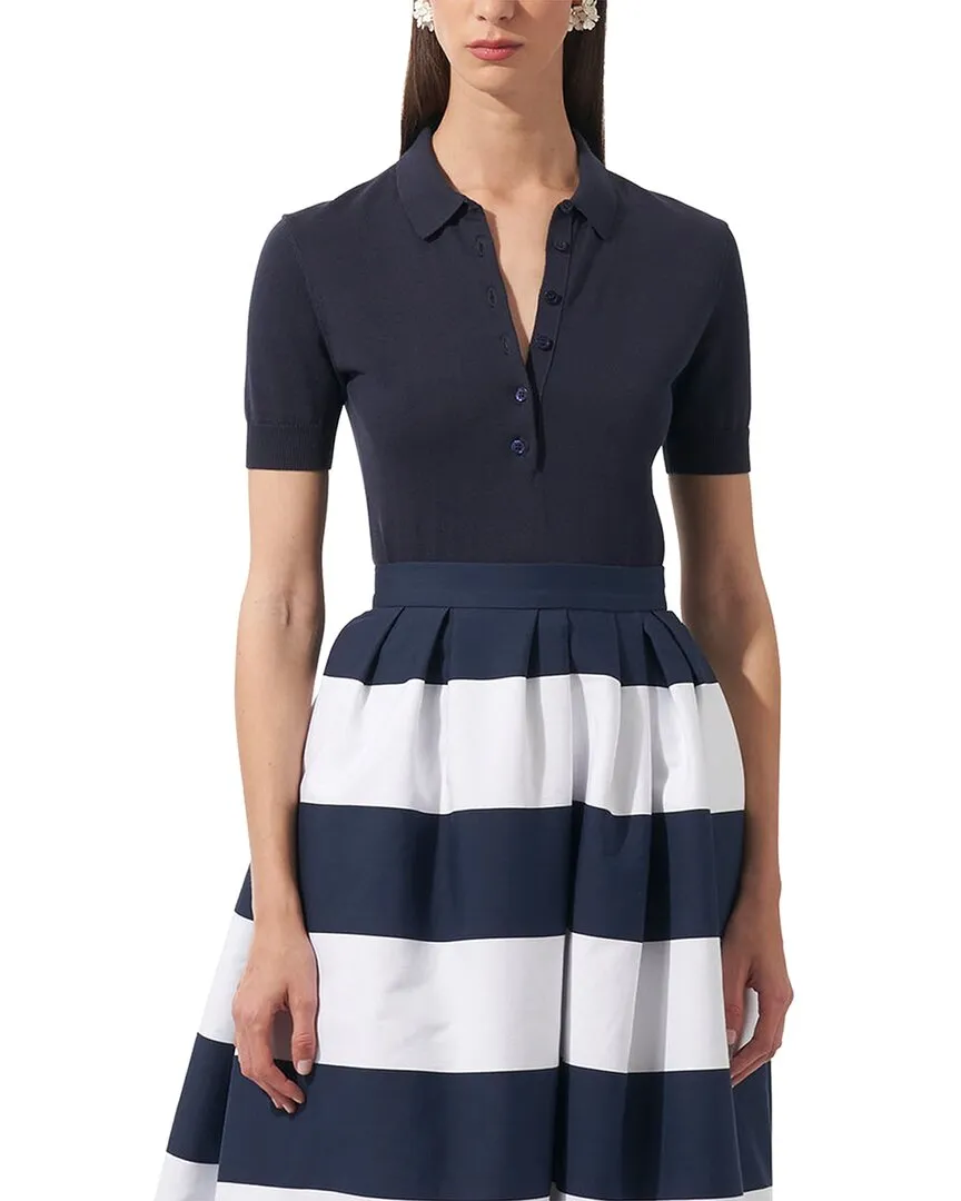 Carolina Herrera Silk-Blend Polo Shirt