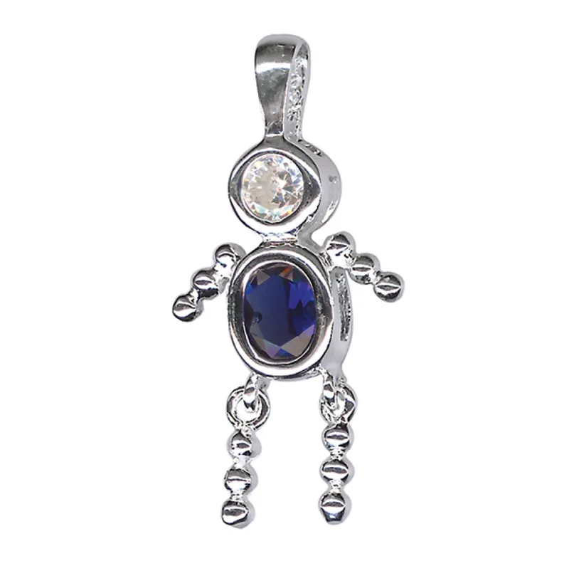 Children Jewellery Sterling Silver Gem Boy/Girl Pendant