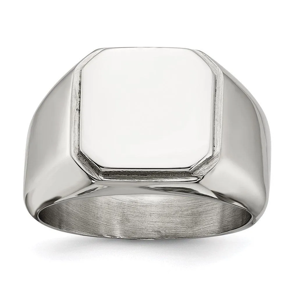 Chisel Jewelry Stainless Steel Polished Signet Ring