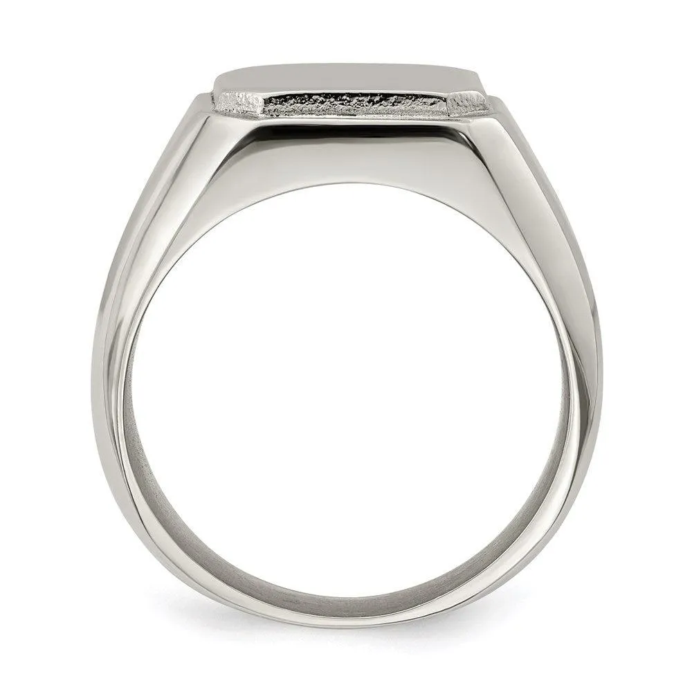 Chisel Jewelry Stainless Steel Polished Signet Ring