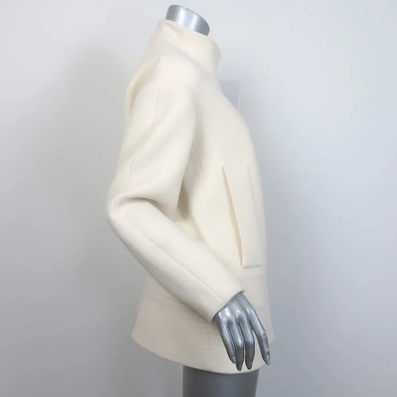 Chloe Side-Buckled Coat Milk Stretch Wool Crepe Size 36