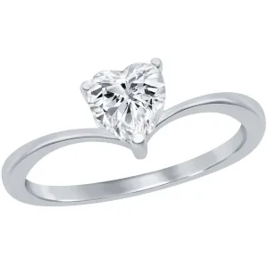Classic Jewelry Classic Women's 3-Prong Heart CZ Engagement Ring - W-2790
