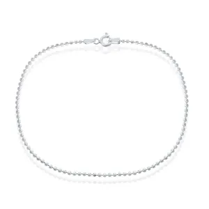 Classic Jewelry Classic Women's Anklet - Sterling Silver 1.8mm Diamond-Cut Beaded | R-9258