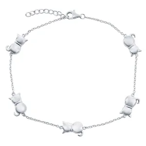 Classic Jewelry Classic Women's Anklet - Sterling Silver Cats by the Yard Lobster Clasp | R-9272