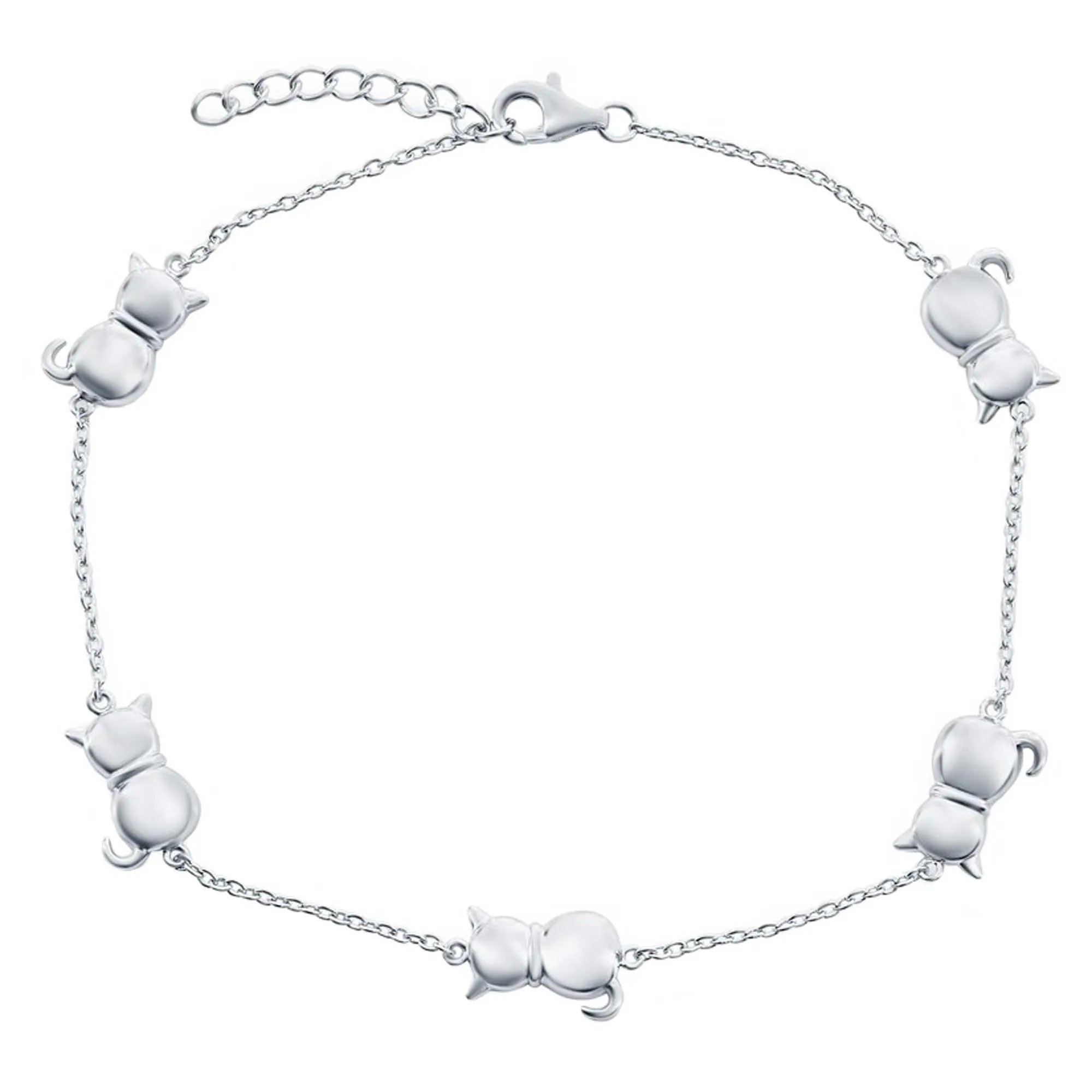 Classic Jewelry Classic Women's Anklet - Sterling Silver Cats by the Yard Lobster Clasp | R-9272