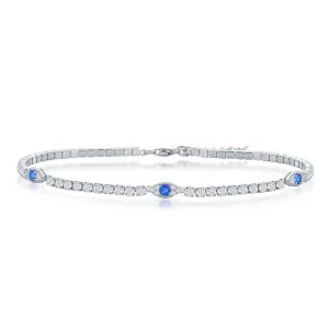 Classic Jewelry Classic Women's Anklet - Sterling Silver CZ Evil Eye Tennis | R-9279