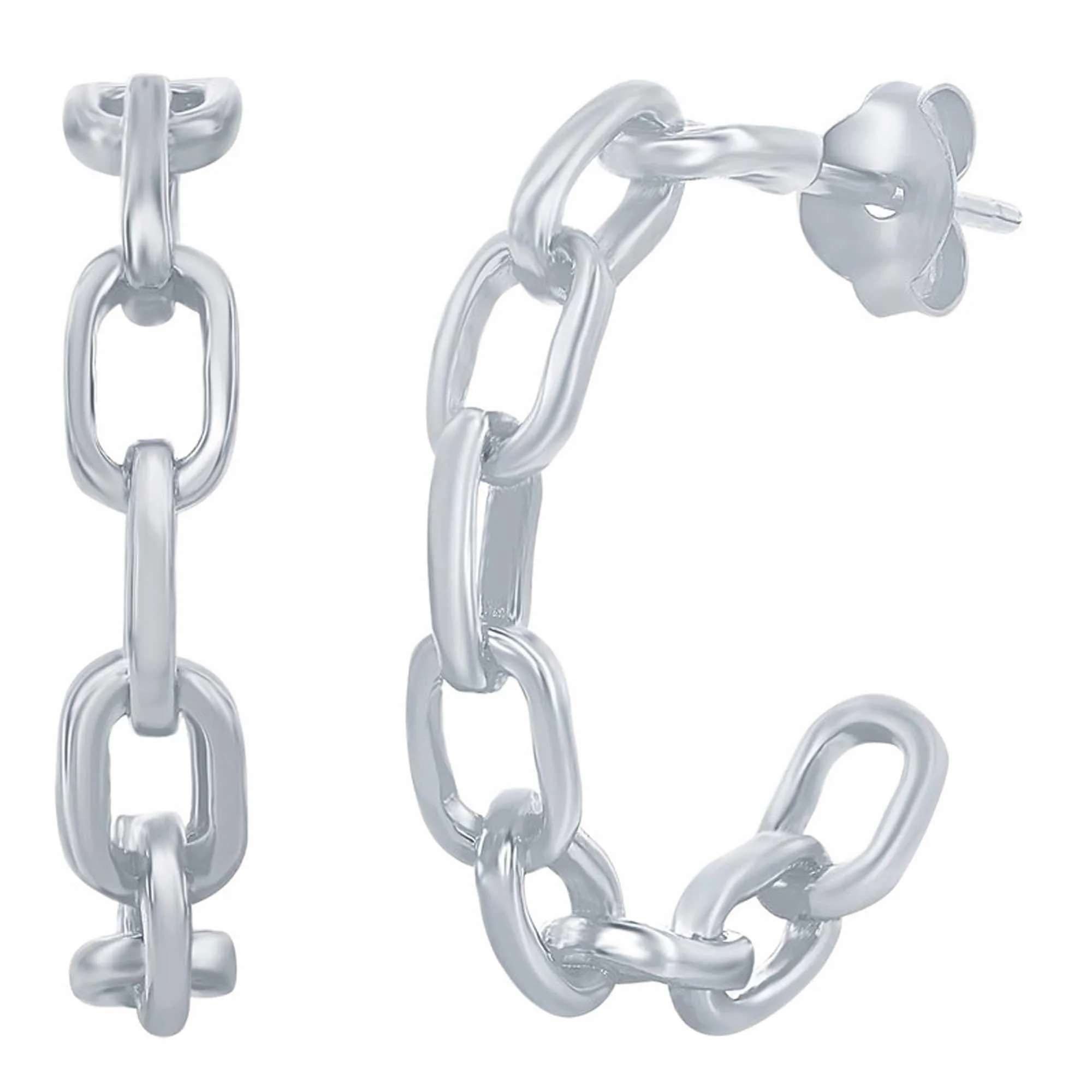 Classic Jewelry Classic Women's Earrings - Sterling Silver 21mm Paperclip Hoop | A-2672