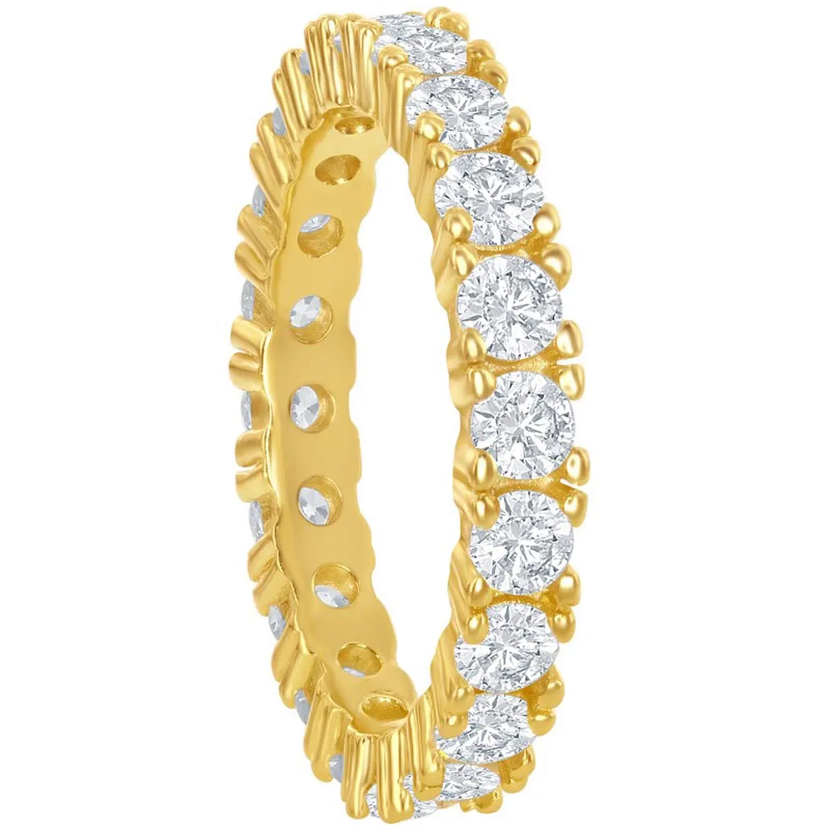 Classic Jewelry Classic Women's Gold Plated 3mm CZ Eternity Ring - W-2499