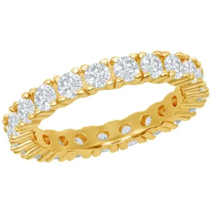 Classic Jewelry Classic Women's Gold Plated 3mm CZ Eternity Ring - W-2499