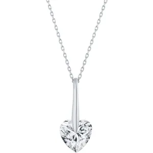 Classic Jewelry Classic Women's Necklace - Sterling Silver 10mm Heart CZ | M-6779