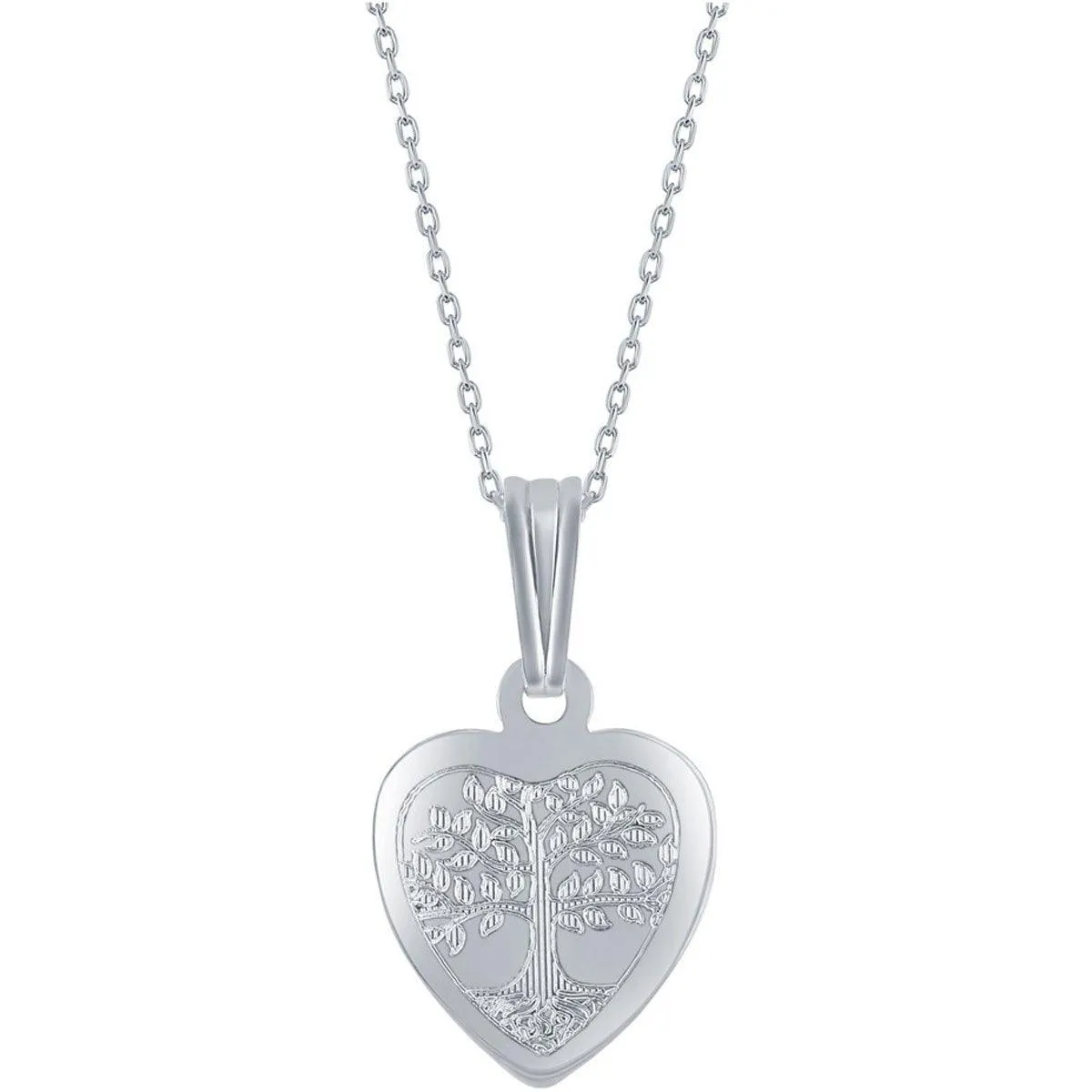 Classic Jewelry Classic Women's Pendant and Locket Set - Sterling Silver Tree of Life Heart | J-2748