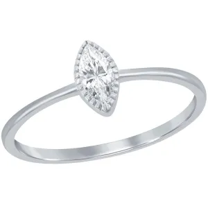 Classic Jewelry Classic Women's Ring - Sterling Silver Marquise CZ Solitaire, Size 5 | W-2744-5