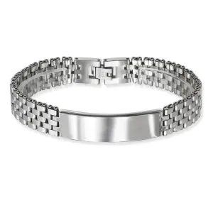 Classic Jewelry Stainless Steel Watch Style with Bar Bracelet, 8.5"