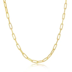 Classic Jewelry Sterling Silver 2.8mm Paper Clip Anklet - Gold Plated