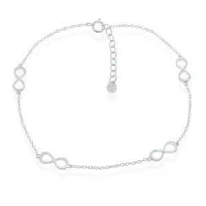 Classic Jewelry Sterling Silver Infinity Anklet