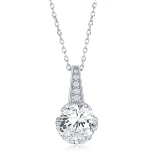Classic Jewelry Sterling Silver Round CZ Pendant