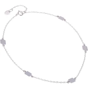 Classic Jewelry Sterling Silver Shiny Flat Square Anklet