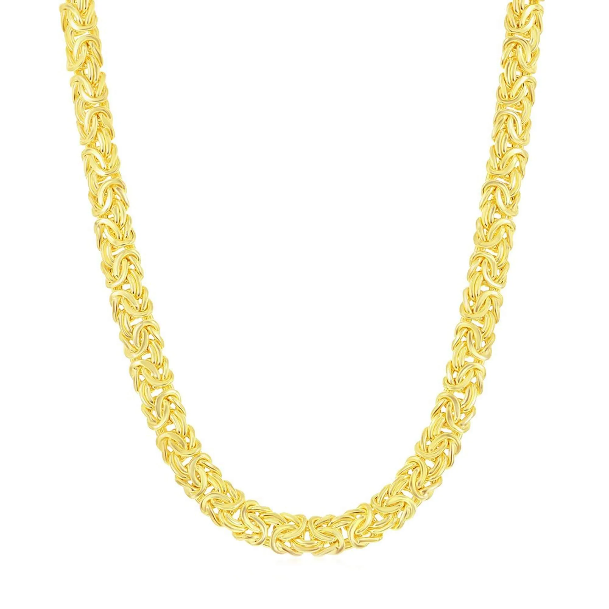 Classic Jewelry Women's Necklace - YG Plated Sterling Silver Byzantine | L-4314-GP