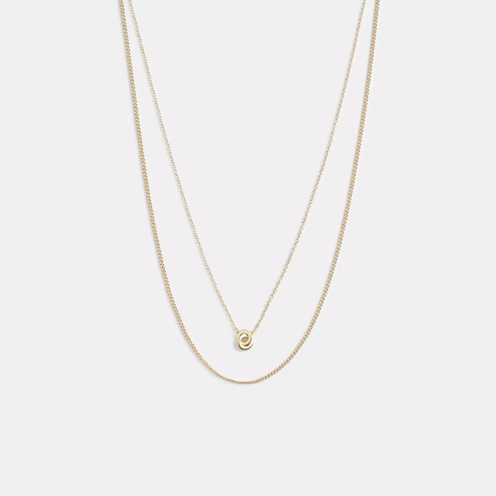 Coach Outlet Delicate Interlocking Layered Necklace COACH Outlet Bags